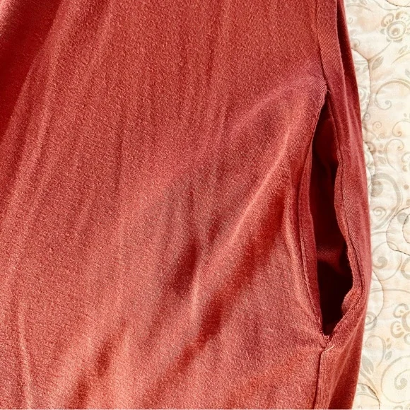 Alison Grace Dusty Rose Ruffled Sheath 3/4 Sleeve Midi Dress Cottagecore USA - Picture 6 of 8